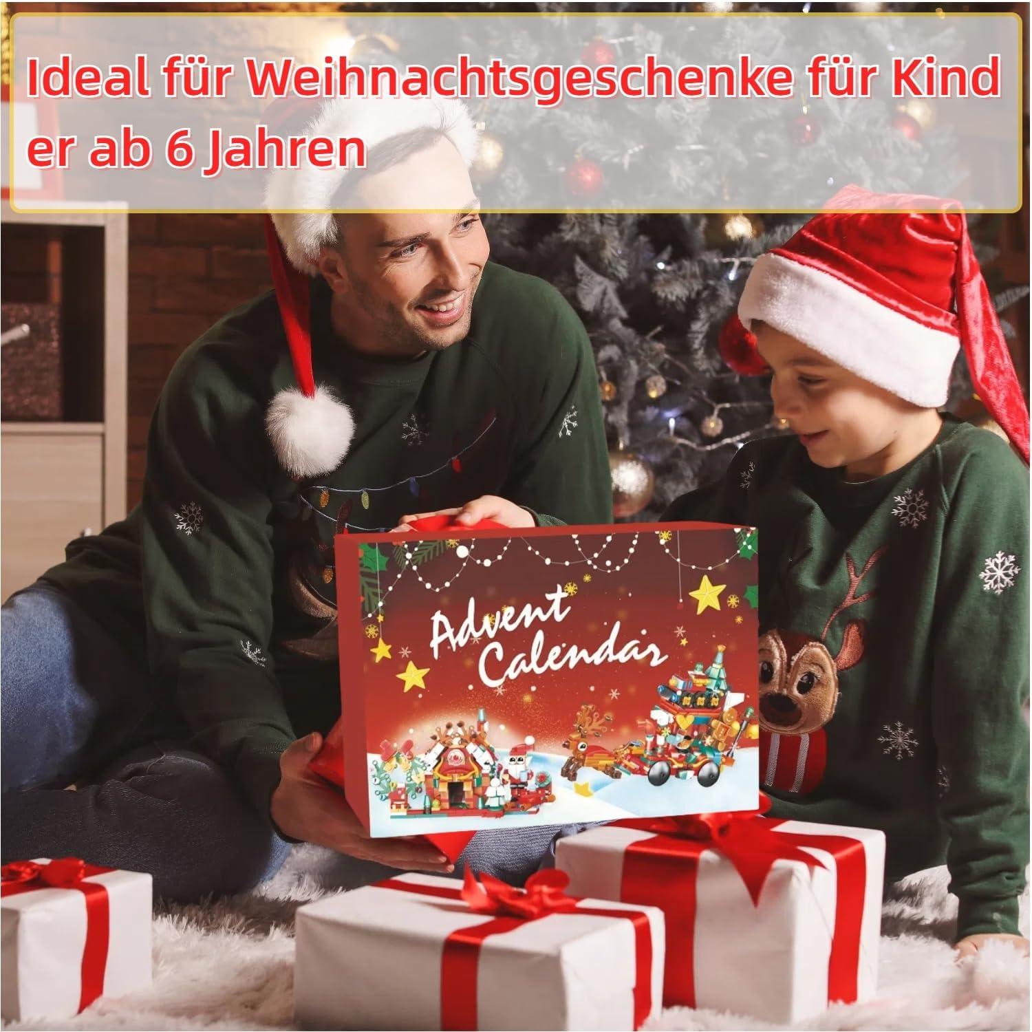 Adventskalender 2024 Weihnachts-Bausteine Kinder 24 Schachteln