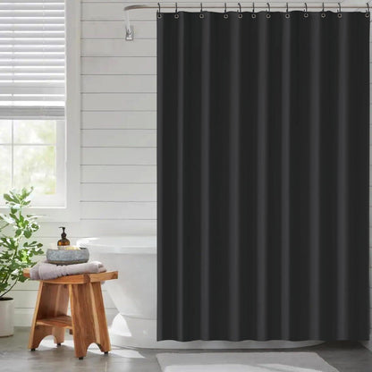 Duschvorhang Schwarz 180x200cm Anti-schimmel Wasserdicht mit Haken