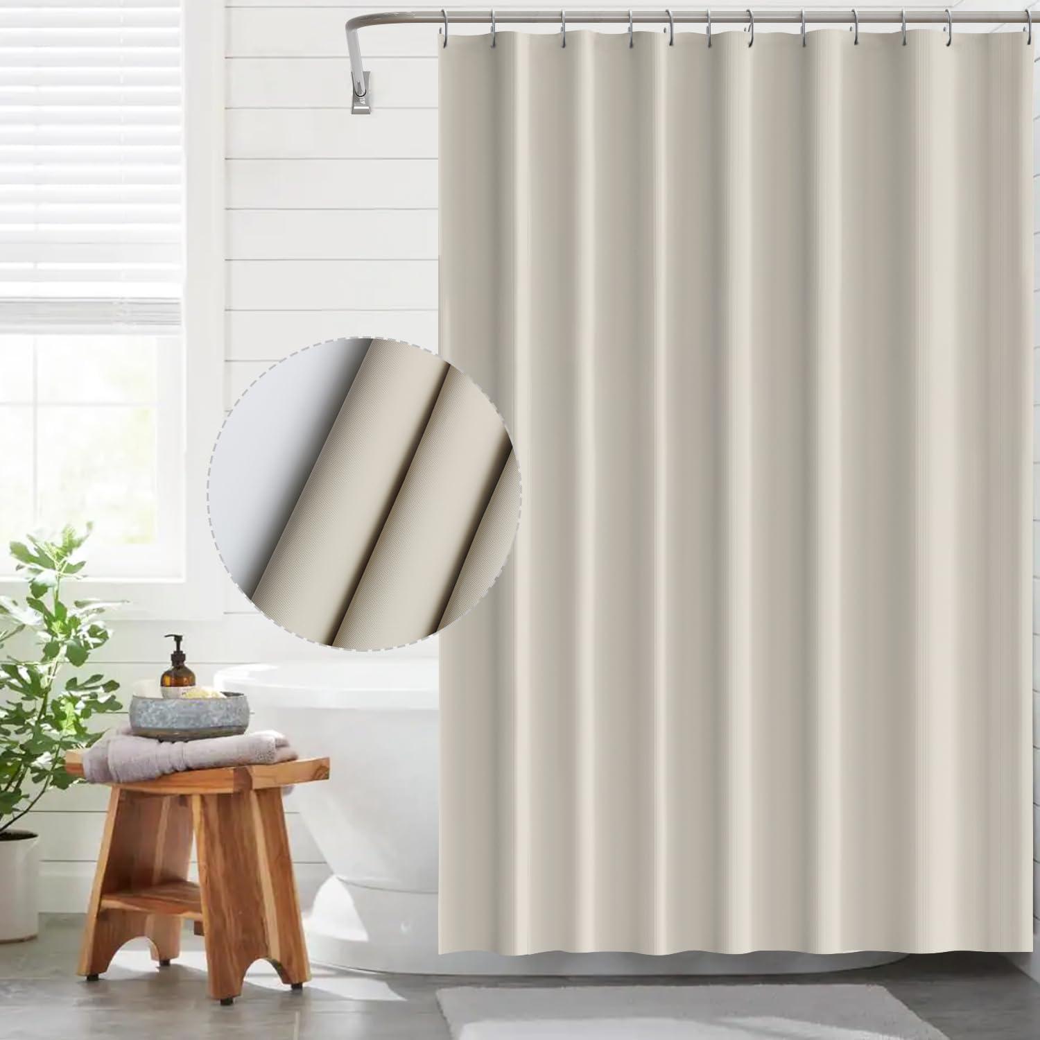 Duschvorhang Beige 180x200 cm Anti-schimmel Wasserdicht Badezimmer