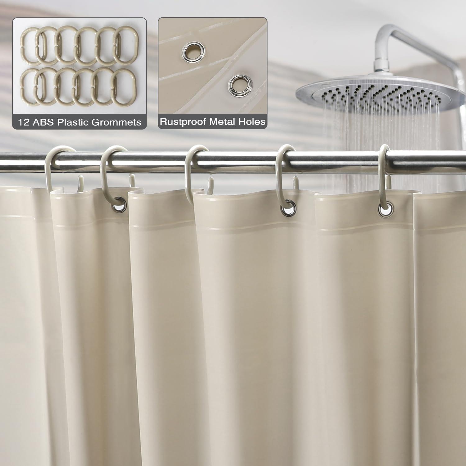 Duschvorhang Beige 180x200 cm Anti-schimmel Wasserdicht mit