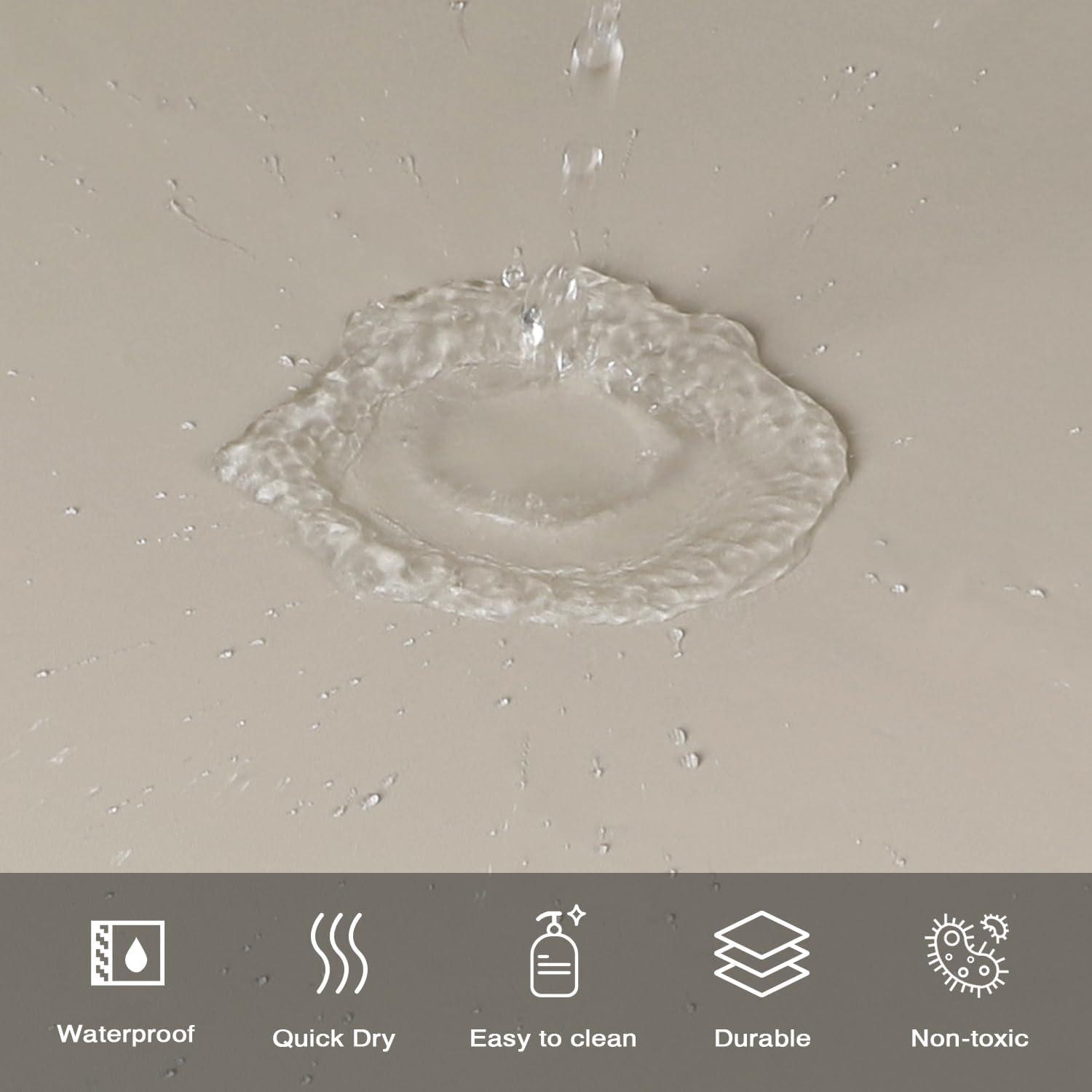 Duschvorhang Beige 180x200 cm Anti-schimmel Wasserdicht Badezimmer