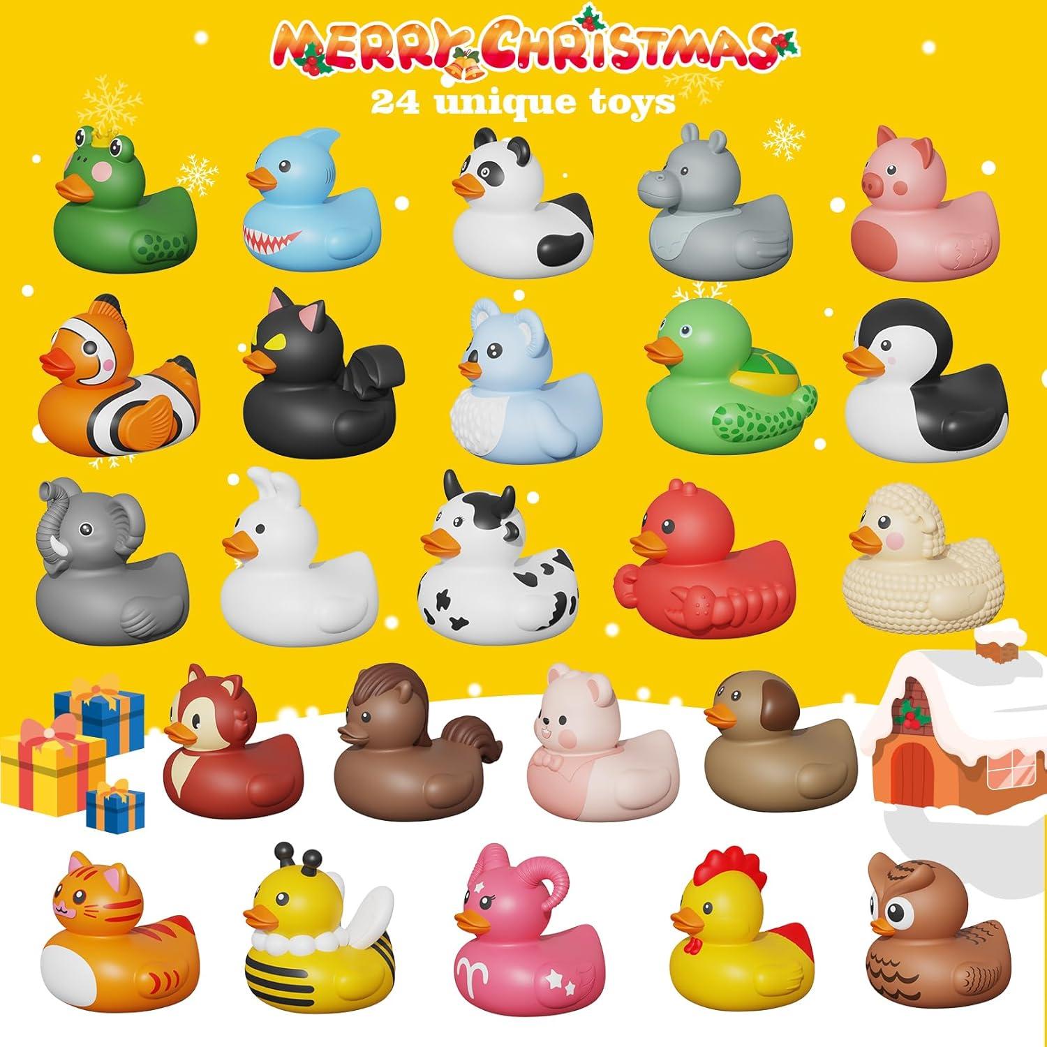 Weihnachts Adventskalender Enten Badeenten 24 Stück Quietscheente Kinder Jungs