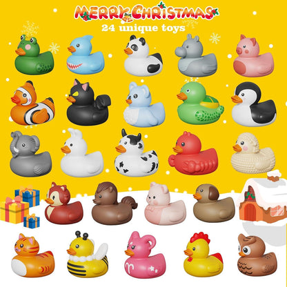 Weihnachts Adventskalender Enten Badeenten 24 Stück Quietscheente Kinder Jungs