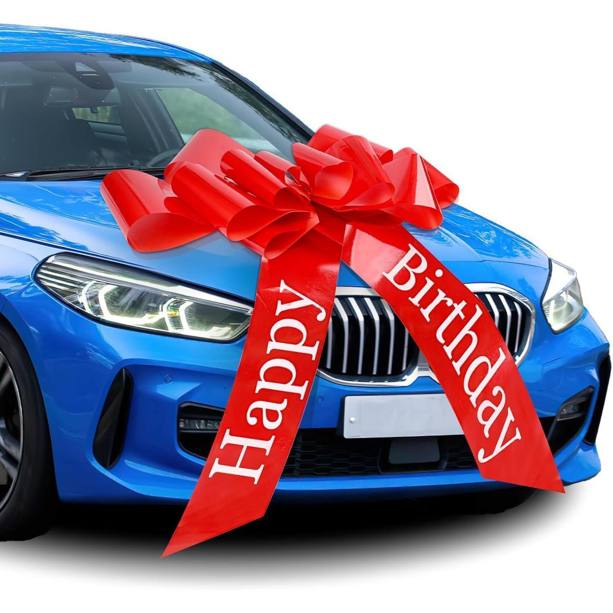 Große Rote Autoschleife 30 Zoll – Happy Birthday Deko