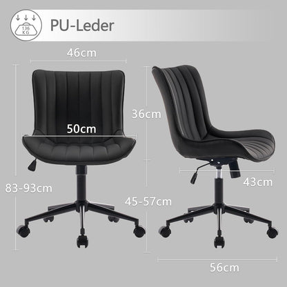 Ergonomischer Bürostuhl in Lederoptik und Wippfunktion, bis 136 kg belastbar