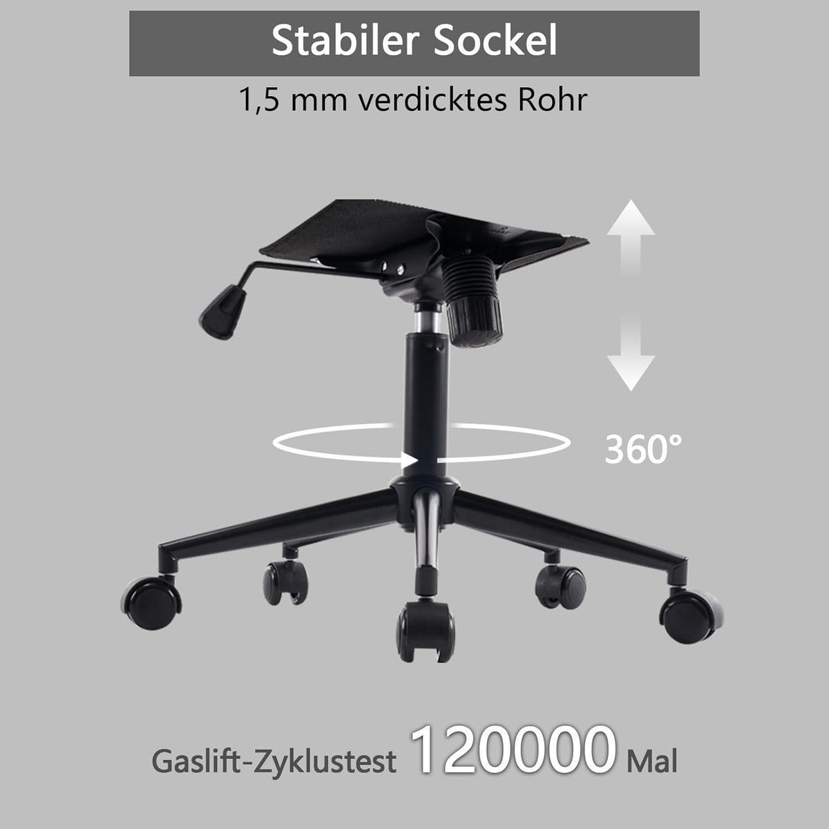 Ergonomischer Bürostuhl in Lederoptik und Wippfunktion, bis 136 kg belastbar