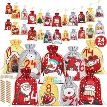 Adventskalender zum Befüllen 24 Weihnachtskalender Säckchen Stoff