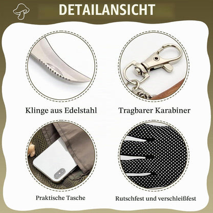 Pilzmesser Set mit Bürste, Lineal & Handschuhen