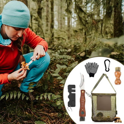 Pilzmesser Set mit Bürste, Lineal & Handschuhen