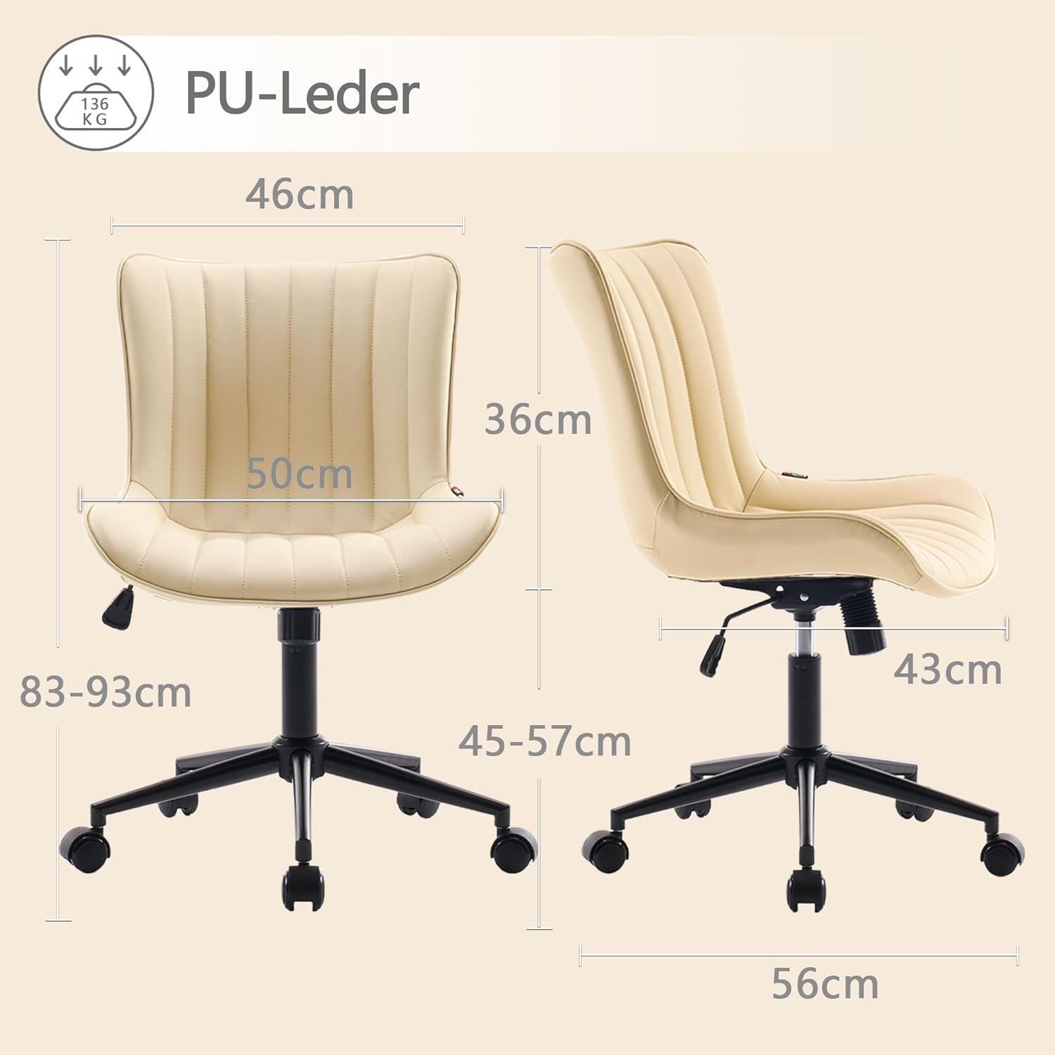 Ergonomischer Bürostuhl mit PU-Leder, 136 kg