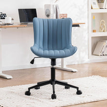 Ergonomischer Bürostuhl Höhenverstellbar PU-Leder Drehstuhl Blau