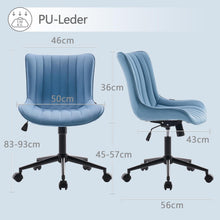 Ergonomischer Bürostuhl Höhenverstellbar Blau PU-Leder