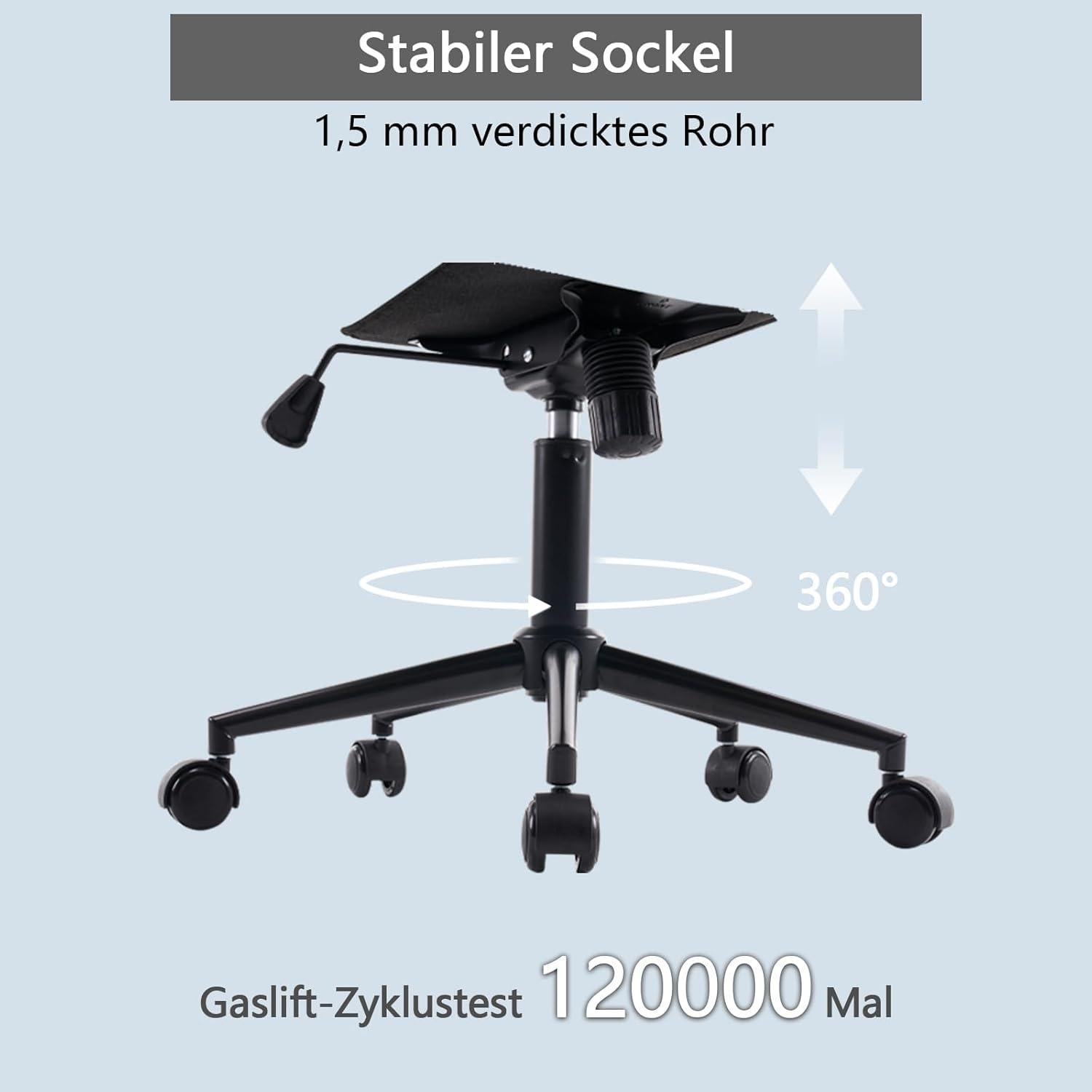 Ergonomischer Bürostuhl PU-Leder Blau Höhenverstellbar 136 kg