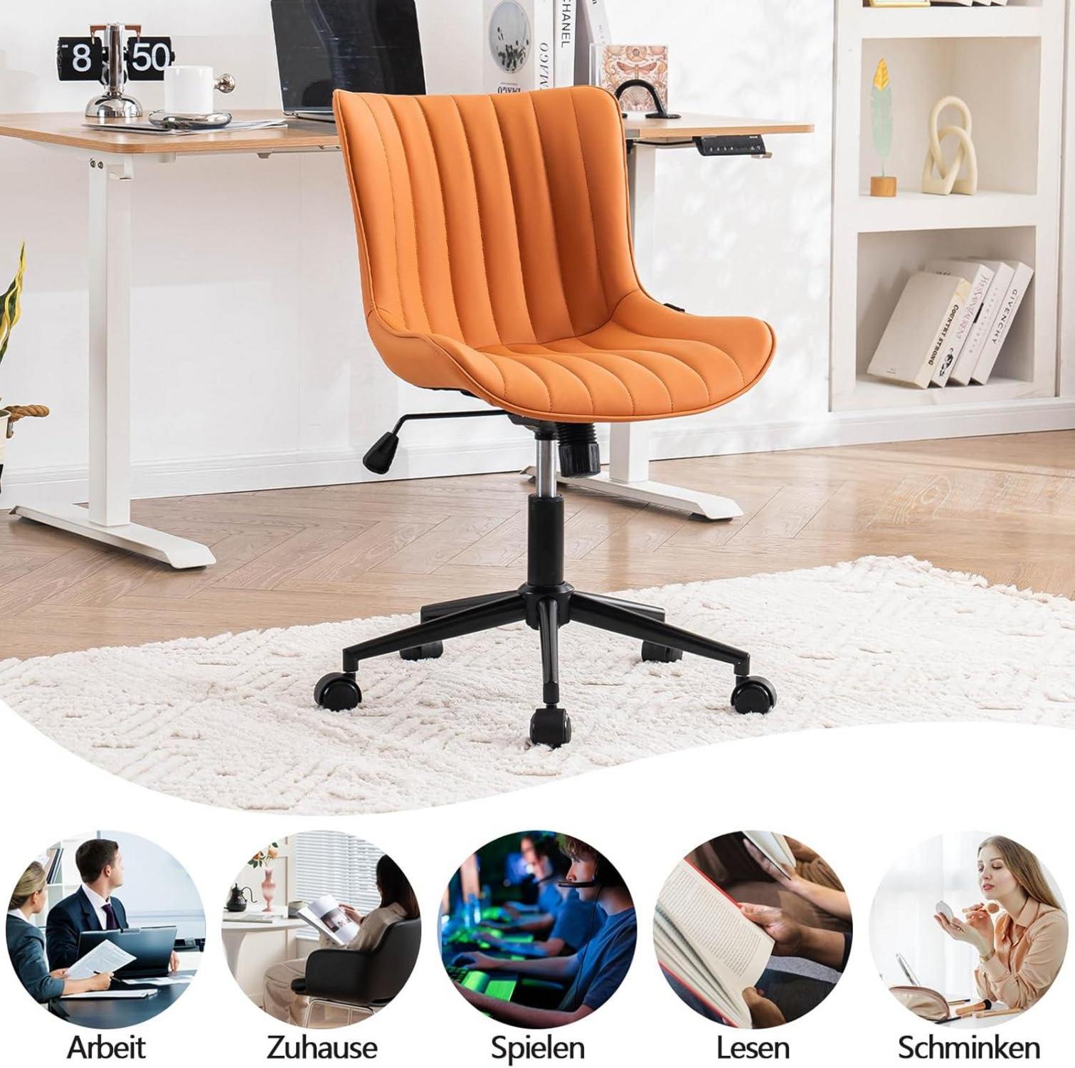 Ergonomischer Bürostuhl PU-Leder Drehstuhl 136kg Belastbar