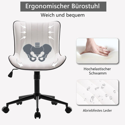 Ergonomischer Bürostuhl mit PU-Leder, höhenverstellbar & belastbar bis