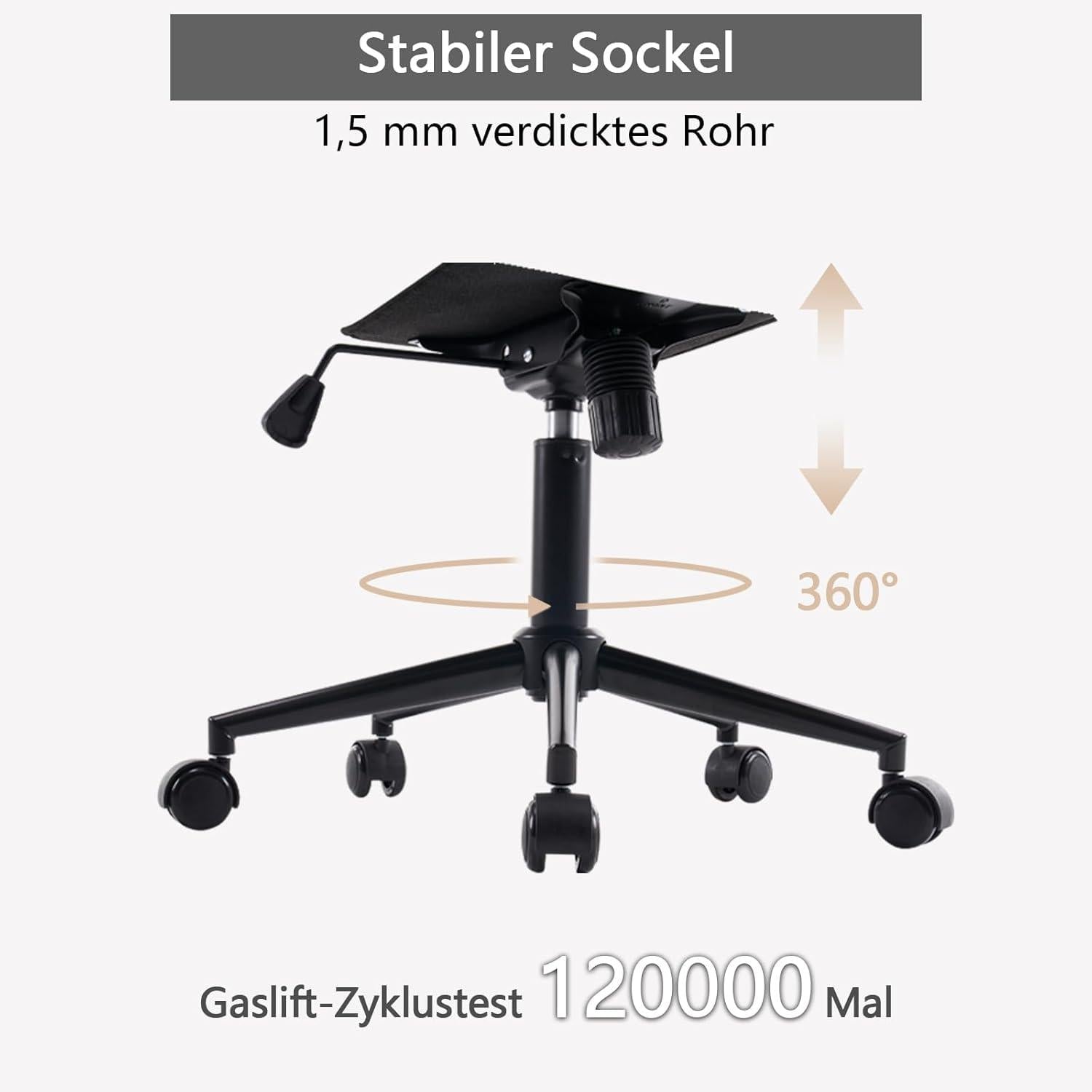 Ergonomischer Bürostuhl Höhenverstellbar Schreibtischstuhl PU-Leder