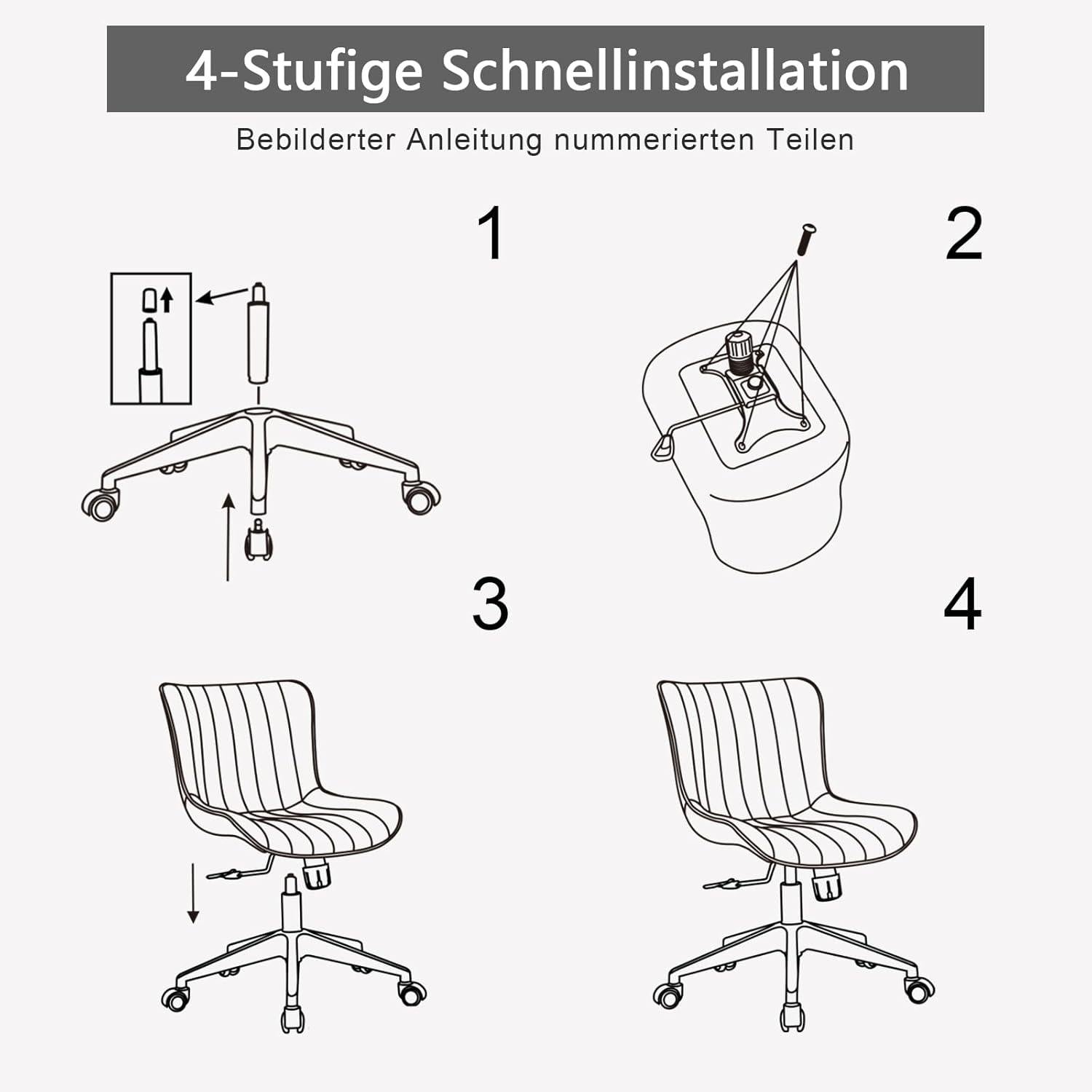 Ergonomischer Bürostuhl Höhenverstellbar Schreibtischstuhl PU-Leder