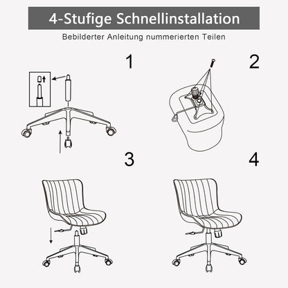 Ergonomischer Bürostuhl Höhenverstellbar Schreibtischstuhl PU-Leder