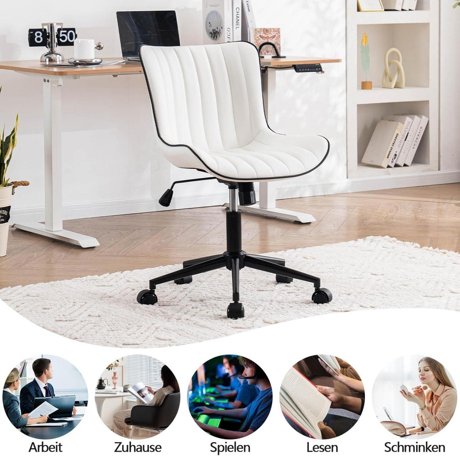 Ergonomischer Bürostuhl mit PU-Leder, Höhenverstellbar, Wippfunktion