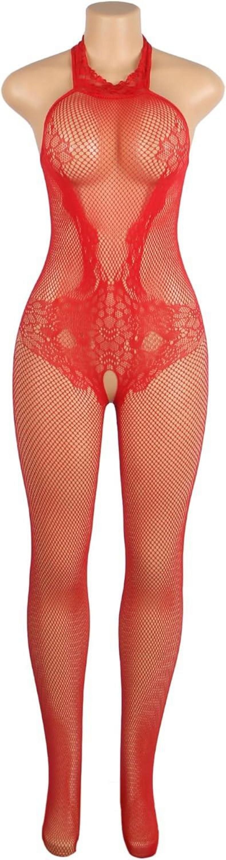Bodystocking Damen Sexy Ouvert Spitze Catsuit Lingerie Schwarz Große Größe L-XXL
