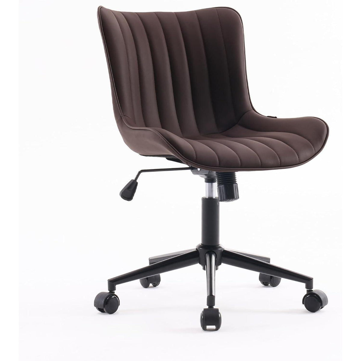 Ergonomischer Bürostuhl in Lederoptik, Wippfunktion, 136 kg belastbar, Braun