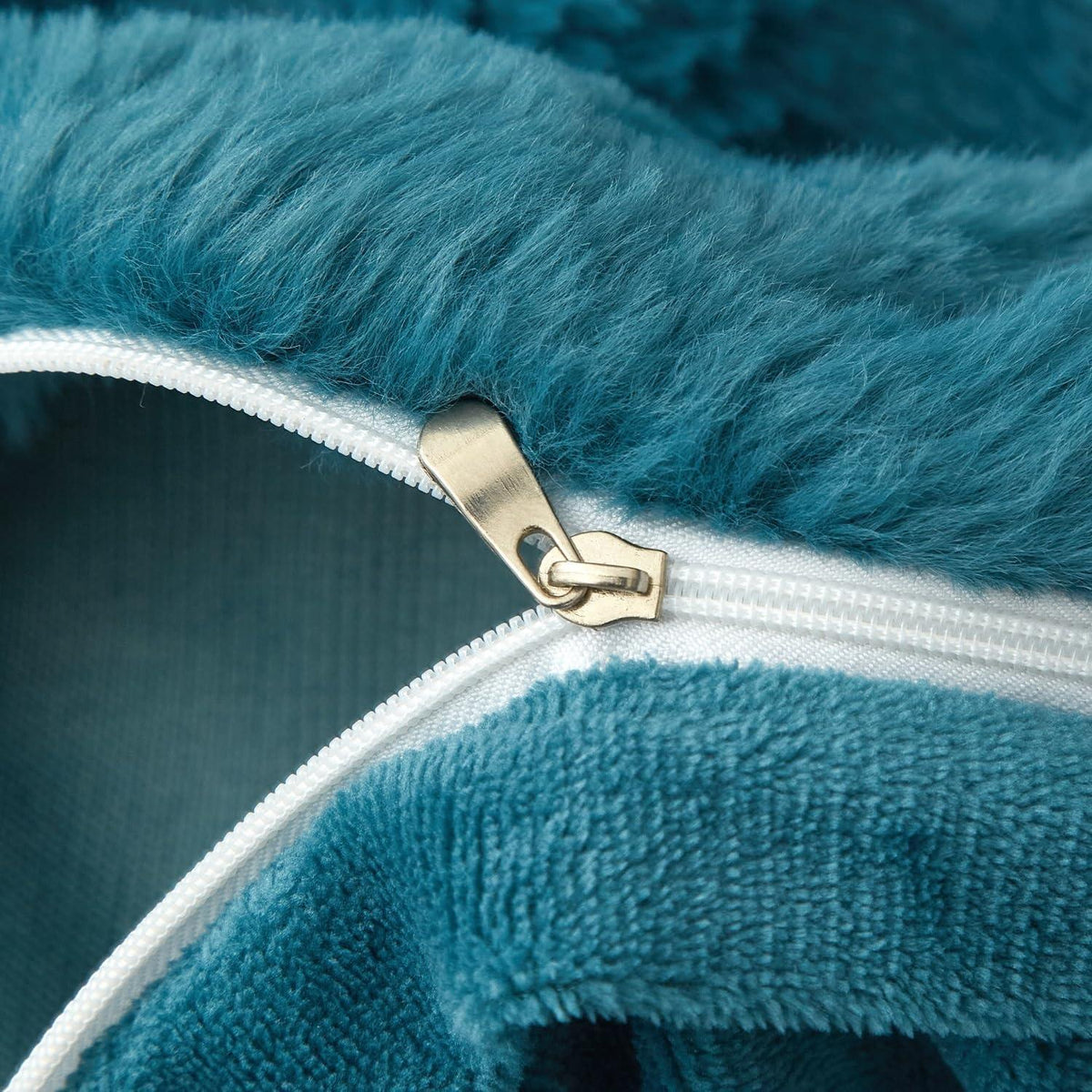 Flauschige Winter Bettwäsche Set 155x220cm Petrol Blau