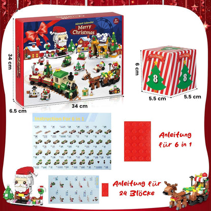 Adventskalender 2024 Weihnachts Blöcke Geschenk für Kinder