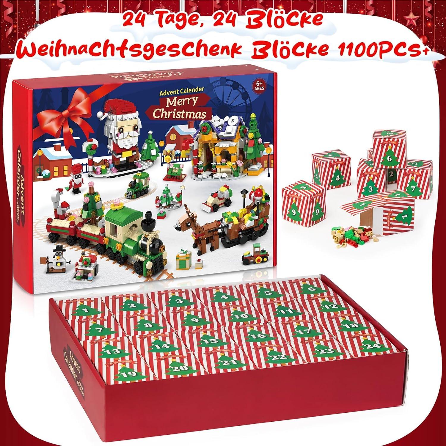 Adventskalender 2024 Weihnachts Blöcke Geschenk für Kinder