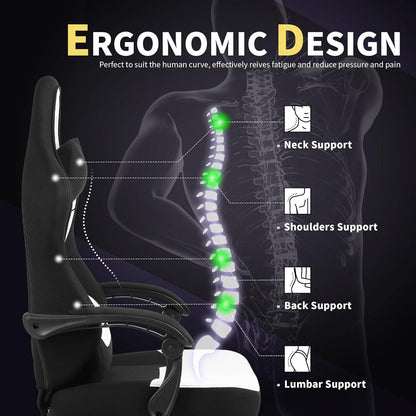Ergonomischer Gaming Stuhl mit Fußstütze und Massage