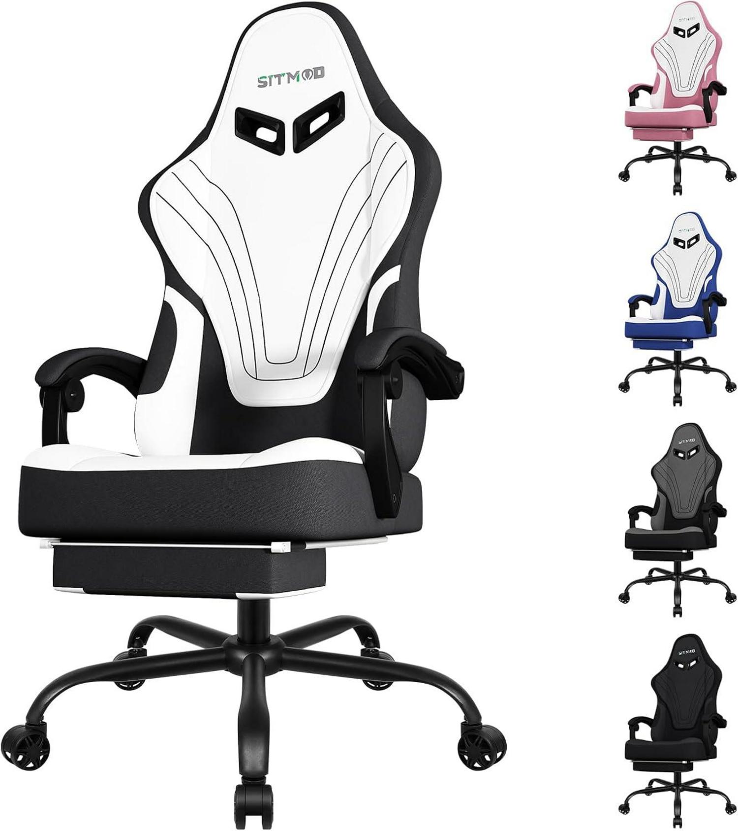 Ergonomischer Gaming Stuhl mit Fußstütze und Massage