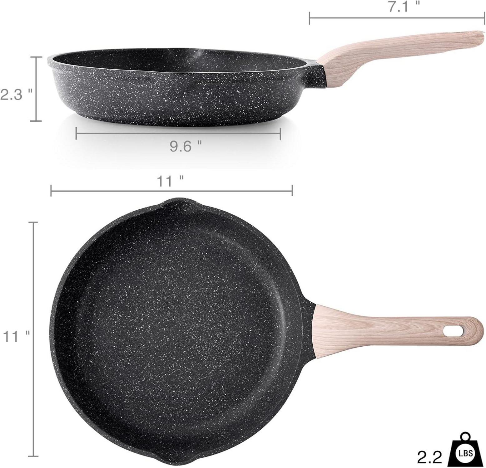 Bratpfanne 28 cm Granit Beschichtung Antihaft Gasherd Induktion PFOA