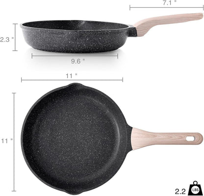Bratpfanne 28 cm Granit Beschichtung Antihaft Gasherd Induktion PFOA