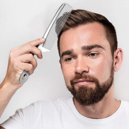 4er Set Aluminium Friseurkämme Silber Metallkamm Haarpflege für Herren Frauen