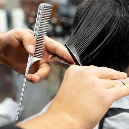 4er Set Aluminium Friseurkamm Metall Silber Haarpflege Herren Frauen