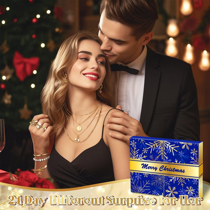 Adventskalender Schmuck Frauen 2024 Weihnachtskalender 24 Stile