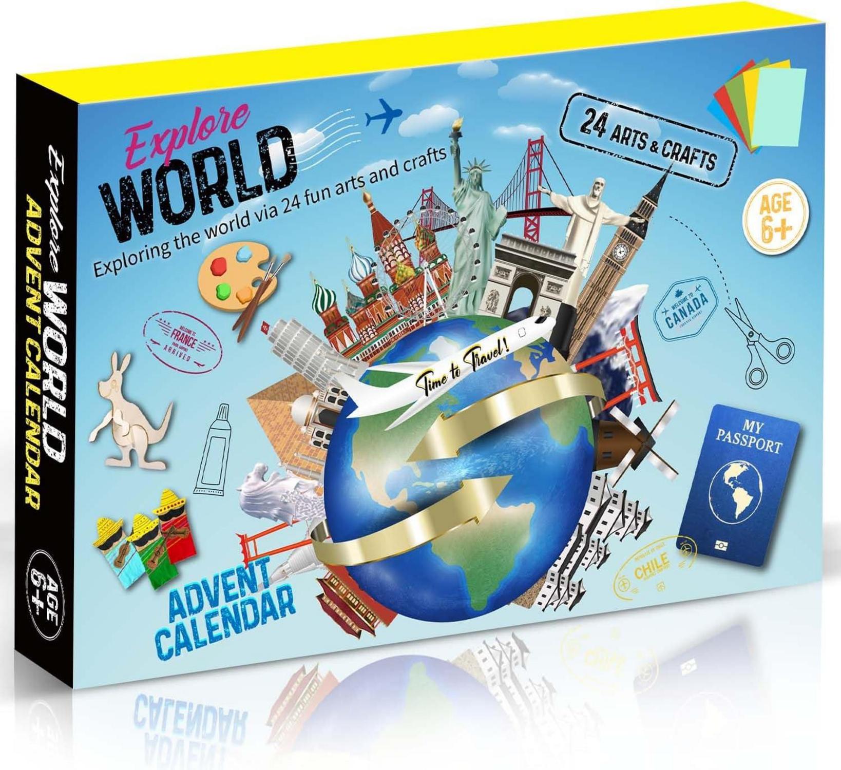 Adventskalender 2024 für Kinder, Basteln, Weltreise, Handwerk, 24