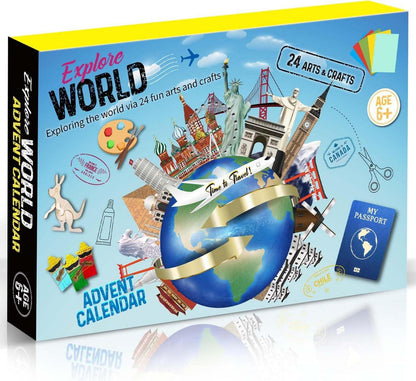 Adventskalender 2024 für Kinder, Basteln, Weltreise, Handwerk, 24