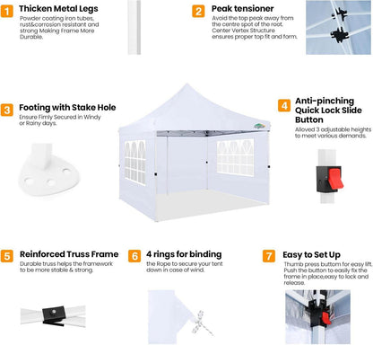 Faltpavillon 3x3 Wasserdicht Stabil Winterfest Partyzelt UV-Schutz