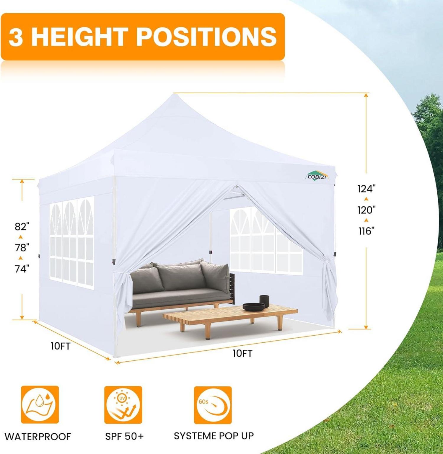 Faltpavillon 3x3 wasserdicht stabil Winterfest mit Seitenwänden