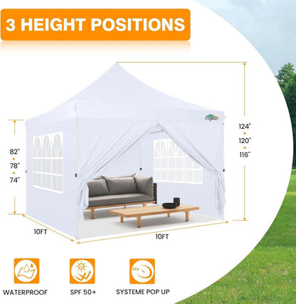 Faltpavillon 3x3 wasserdicht stabil Winterfest mit Seitenwänden