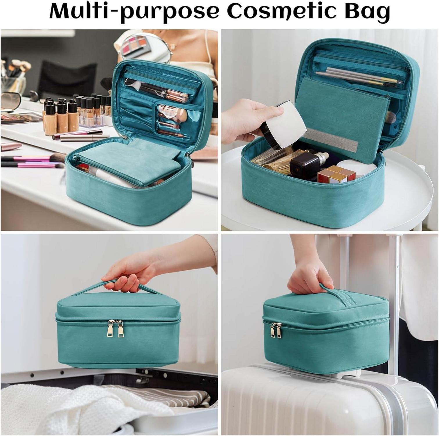 Große Kosmetiktasche wasserdicht blau-grün Damen Reise Make-up Taschen