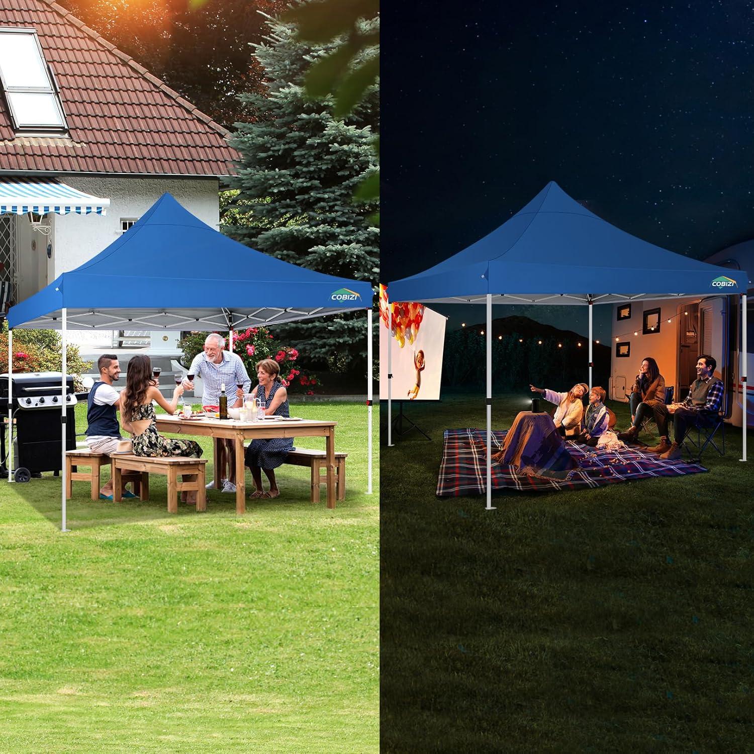 Faltpavillon 3x3 Wasserdicht Stabil mit 4 Seitenwänden Sandsack Blau UV-Schutz