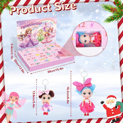 Adventskalender Mädchen Prinzessinnenpuppen Weihnachtsgeschenk 2024