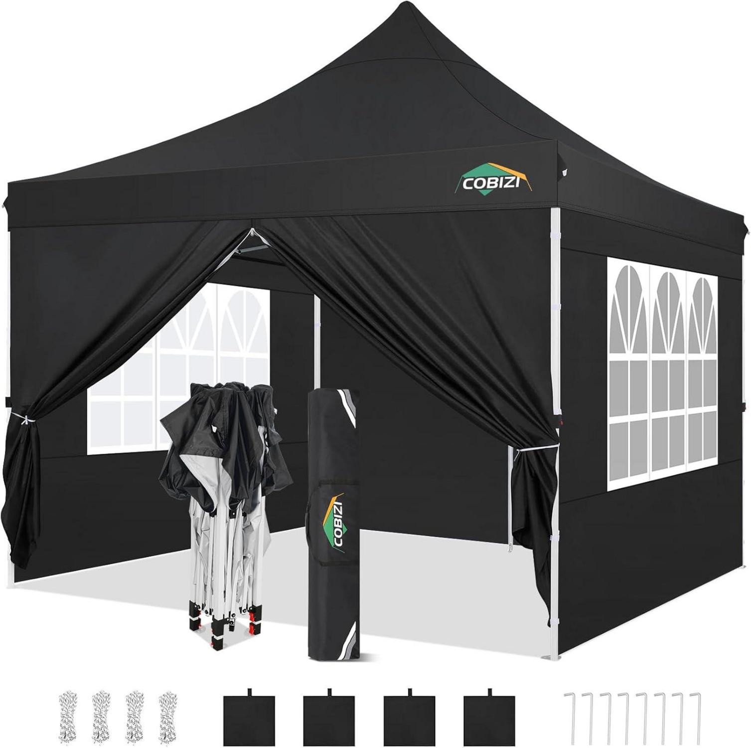 Faltpavillon 3x3 Wasserdicht Winterfest Stabil mit Seitenwänden