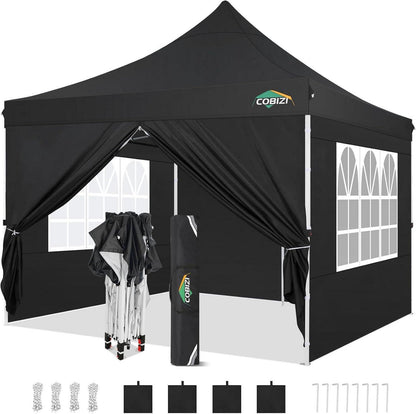 Faltpavillon 3x3 Wasserdicht Winterfest Stabil mit Seitenwänden