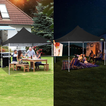 Faltpavillon 3x3 Winterfest mit Seitenwänden Schwarz UV-Schutz