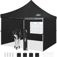 Faltpavillon 3x3 wasserdicht mit Seitenwänden & Sandsäcke Schwarz