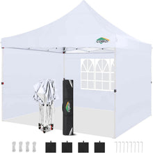 Faltpavillon 3x3m mit Seitenwänden und Sandsäcken in