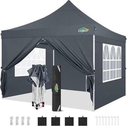 Pop-up Faltpavillon 3x3 mit 4 Seitenwänden Wasserdicht UV-Schutz