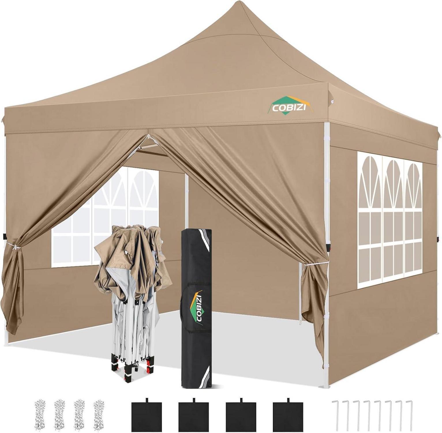 Faltpavillon Wasserdicht Stabil Winterfest mit Seitenwänden & Sandsack